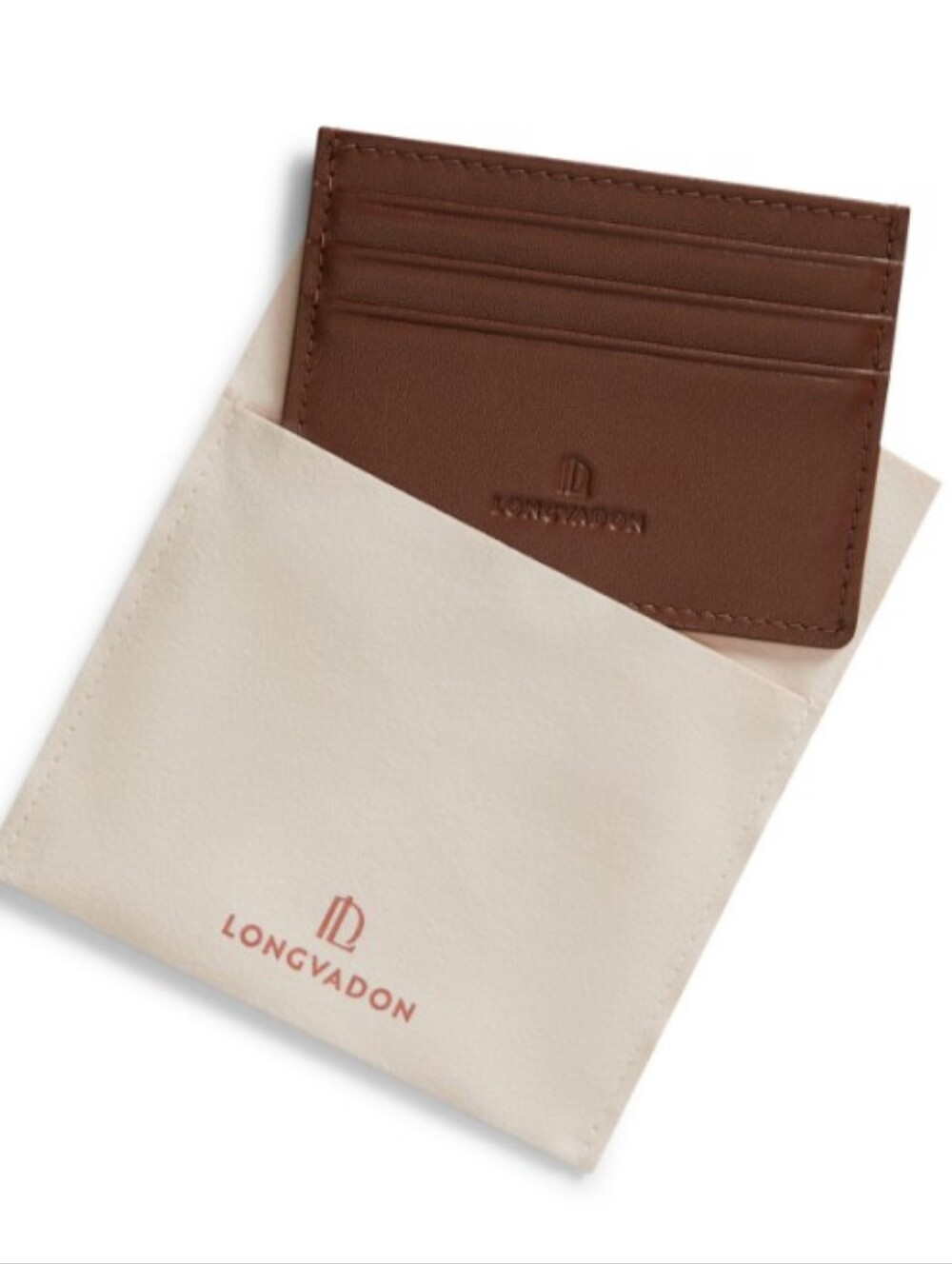 Longchamp 1407 Soft Leather Card Holder 7CC | Marron Cognac New Sealed